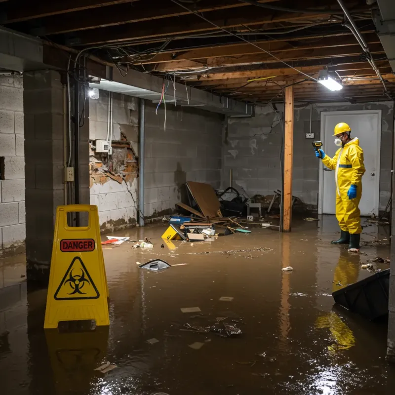 Flooded Basement Electrical Hazard in Baton Rouge, LA Property